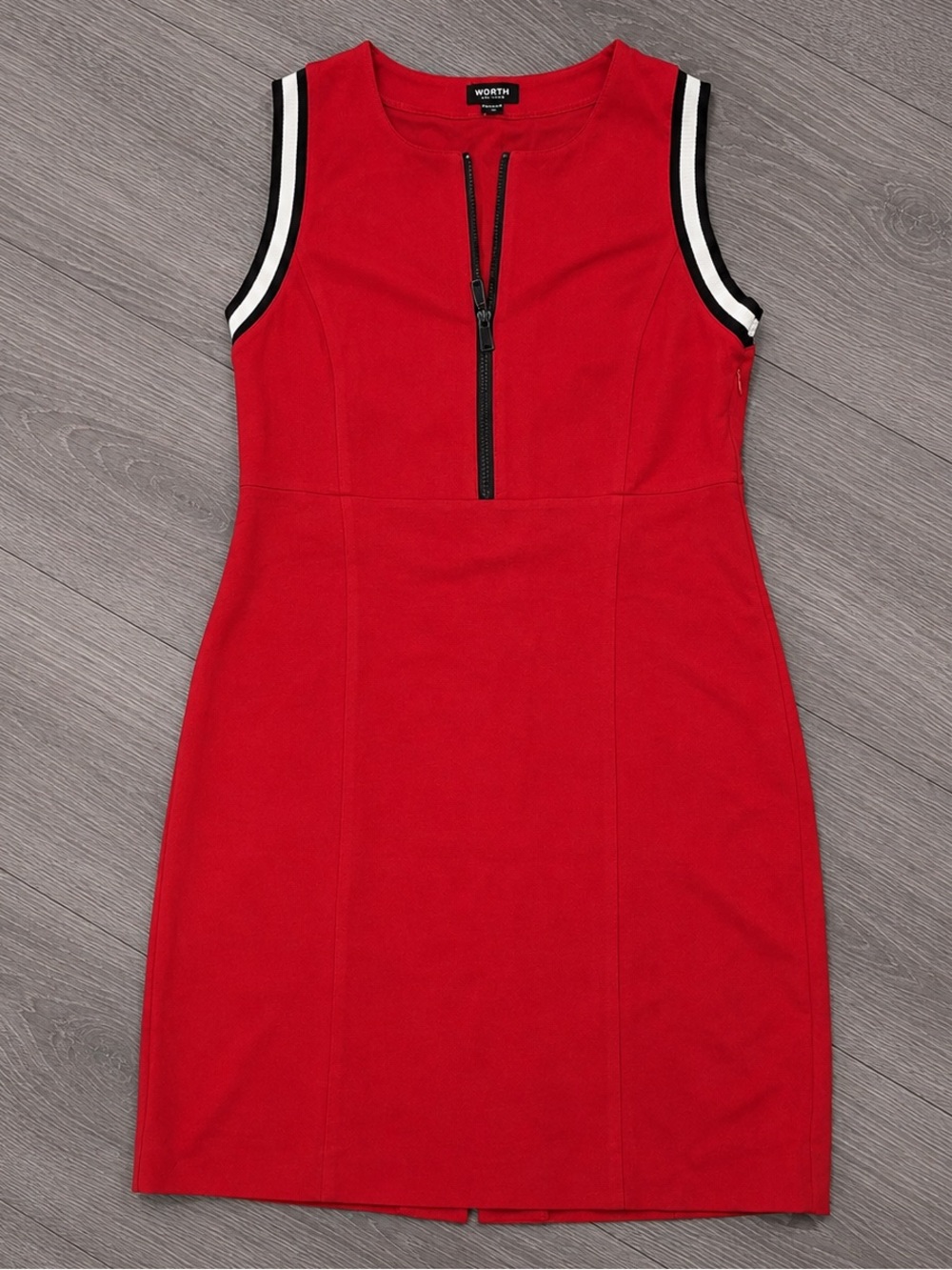 WORTH New York Red Sleeveless Zip-Front Dress Size 6